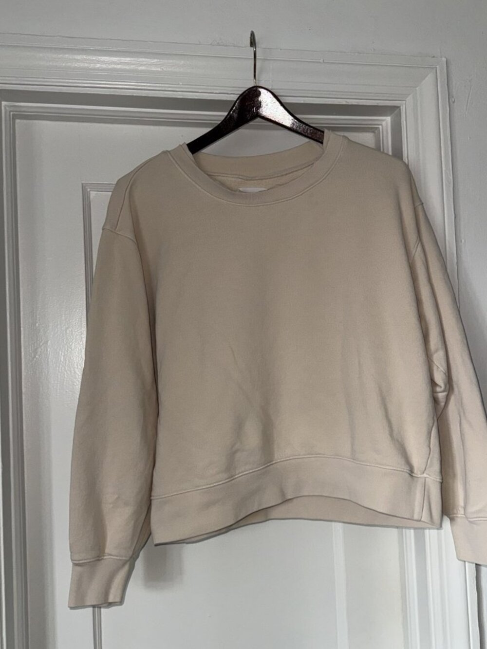 MATE the Label Cream Organic Cotton Crewneck Sweatshirt XL